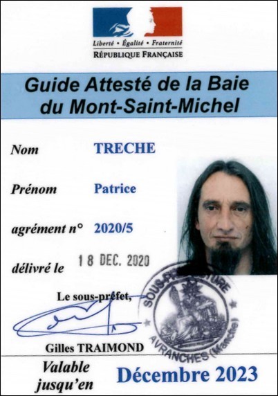 Carte de guide attesté de la baie du Mont Saint-Michel