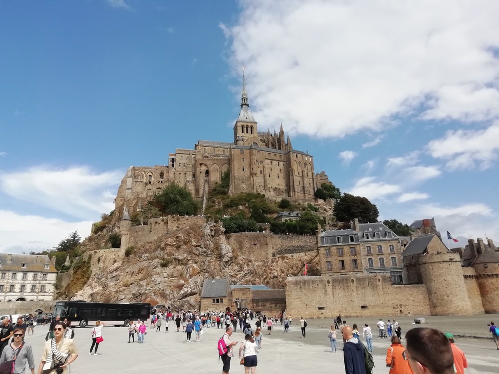 arrivée navette parking du Mont Saint-Michel